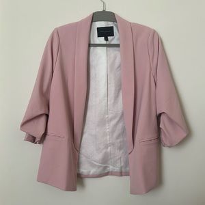 Banana Republic Factory Ruched Sleeve Blazer in Pink